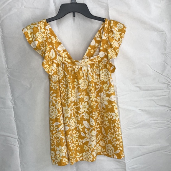Relist7/20 LC Lauren conrad floral print ruffle sleeve tank top XS - Picture 4 of 17